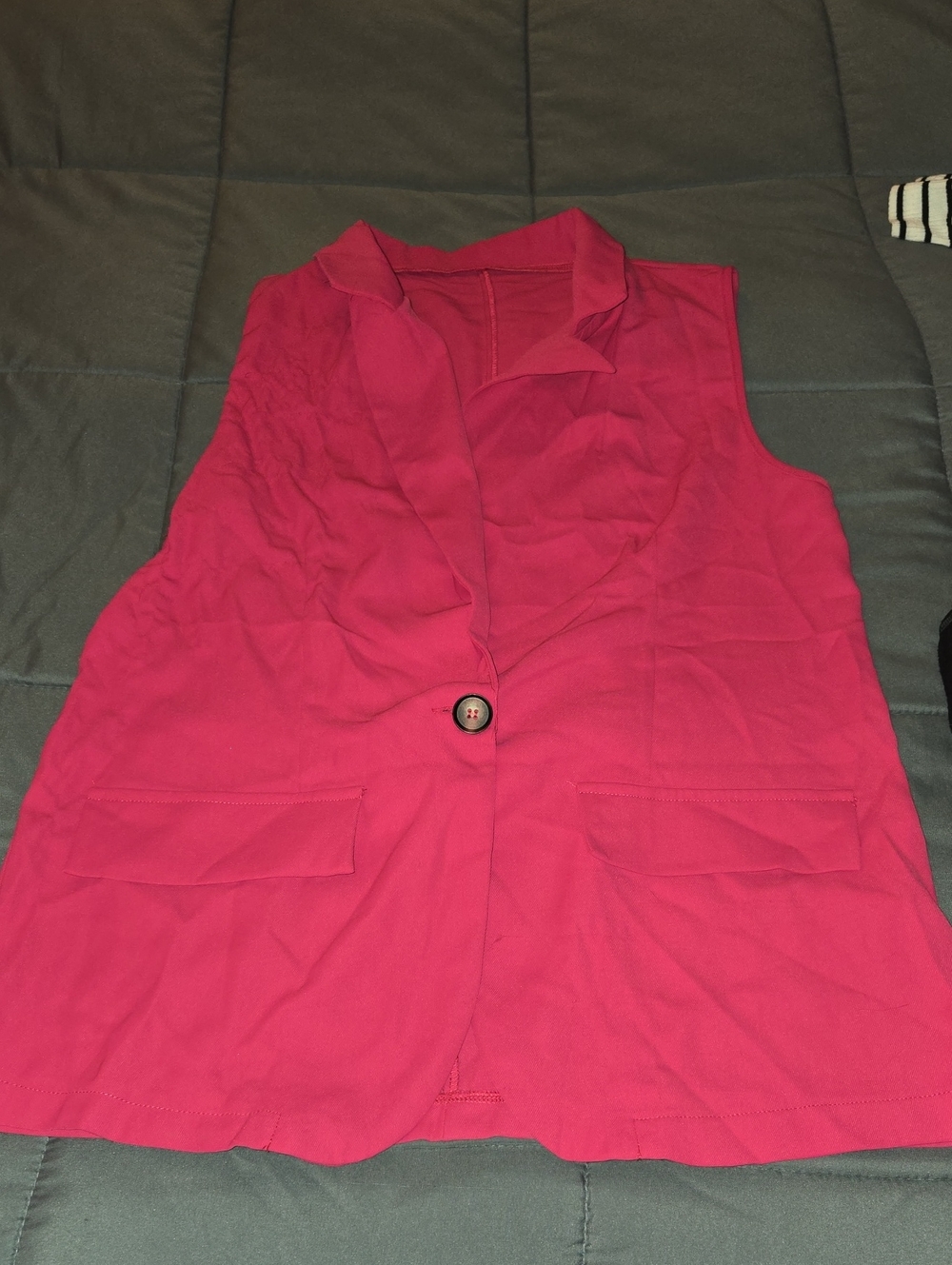 SHEIN Vibrant Pink Sleeveless Tailored Vest